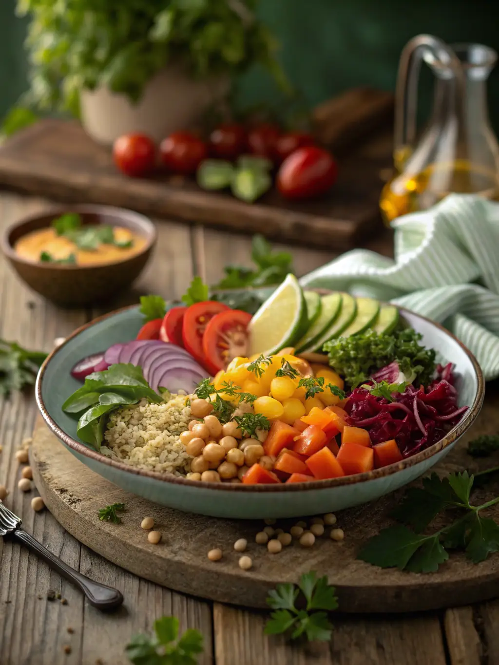 A beautifully arranged plate of healthy and delicious food, showcasing fresh ingredients and culinary artistry for the food category on a lifestyle blog.